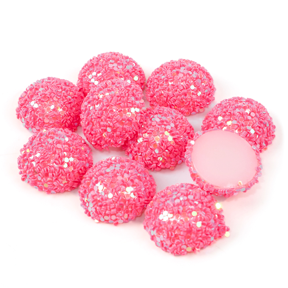 20 st 14 x 14mm tjocka halvcirkelformade glitterpärlor för hårbågedekoration gör-det-själv-örhängen smyckenstillverkning ,20 yc 6625: 1080507034