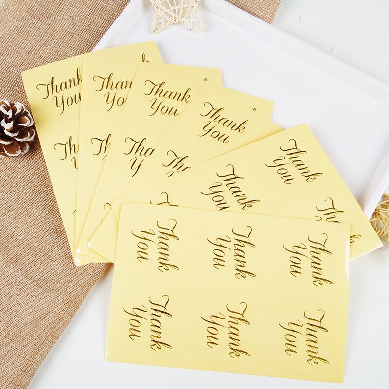 60pcs/pack Stamping Thank You Sealing Sticker Transparent Round Label Stickers DIY Stationery sticker Packing Label