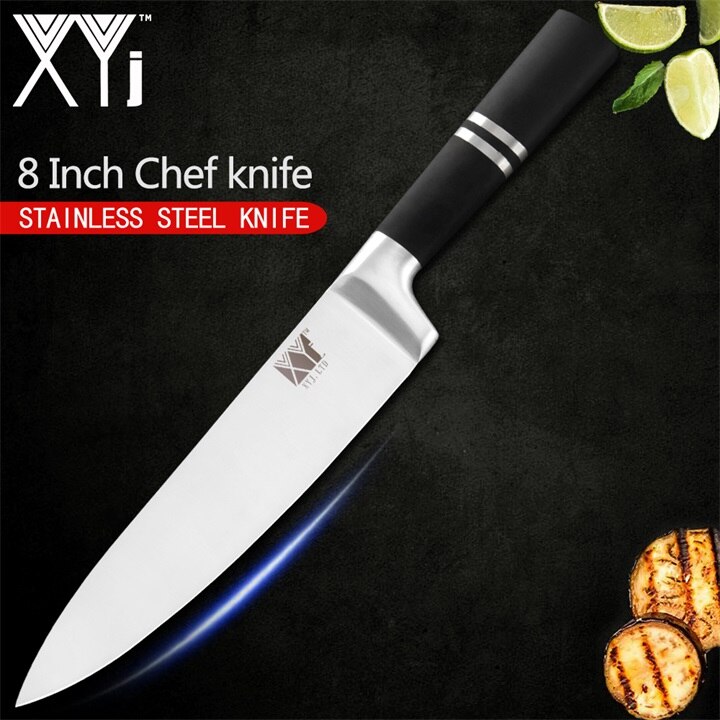 XYj Kitchen Knives Paring Utility Santoku Chef Slicing Bread Stainless Steel Knives Kitchen Tools Accessories: C.8 inch Chef Knife