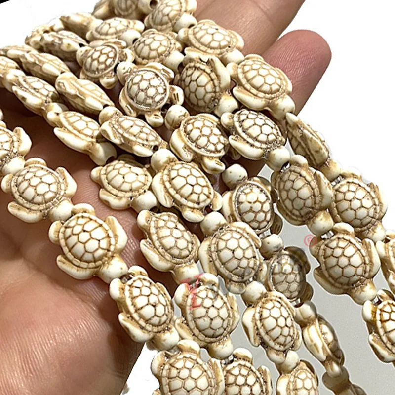 Fabrikk hvit skilpadde howlitt turkis løse avstandsstykke steinperler til smykkelaging diy armbånd øredobber tilbehør: Hvit