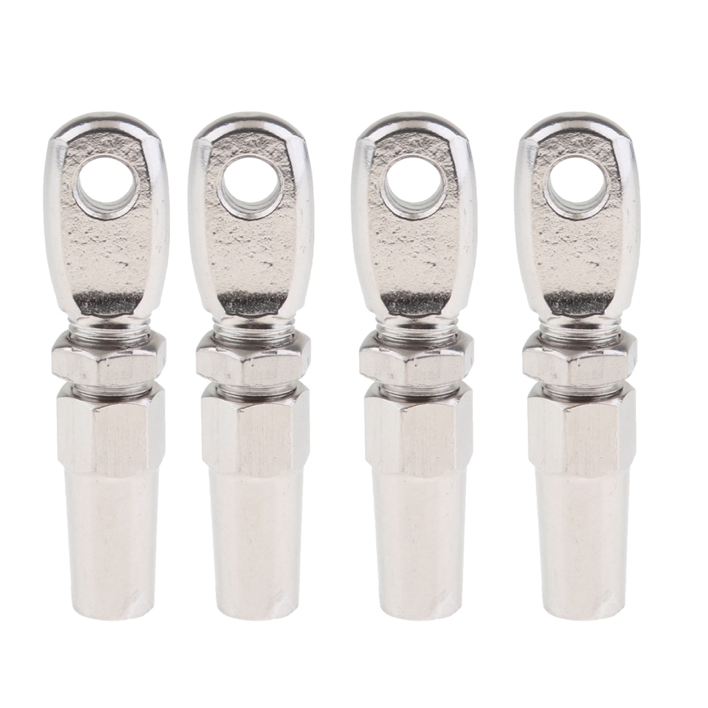 4 Pieces Stainless Steel Swageless Eye Terminal For 3mm Wire Rope