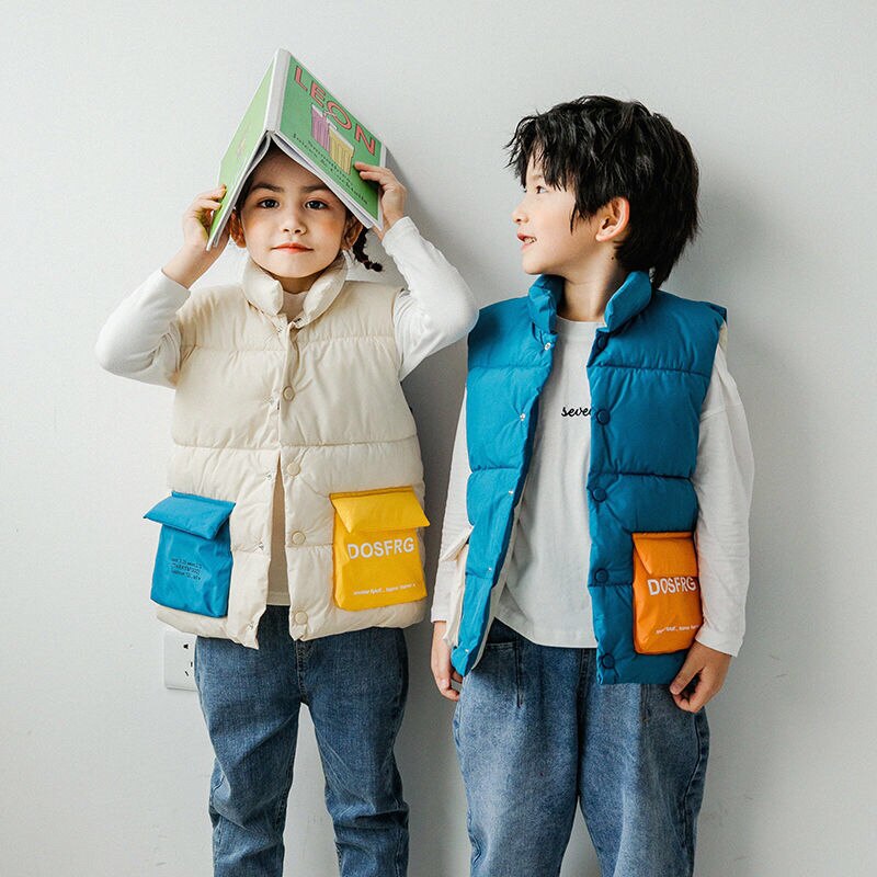 Kinderen Beneden Katoenen Vest Voor Jongens En Meisjes Kleuraanpassing Vest Voor Kinderkleding Geel