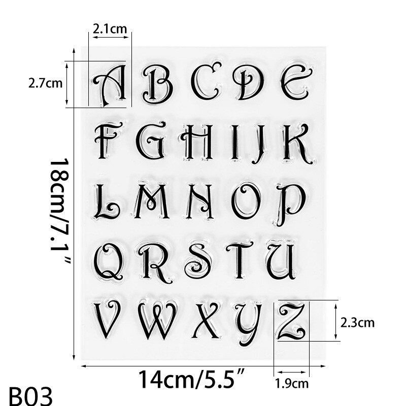 Alphabet Number Fondant Cake Stamp Silicone Clear Mold Letters Biscuit Fondant Decoration Cake Embosser Stamp Baking Tools: B03