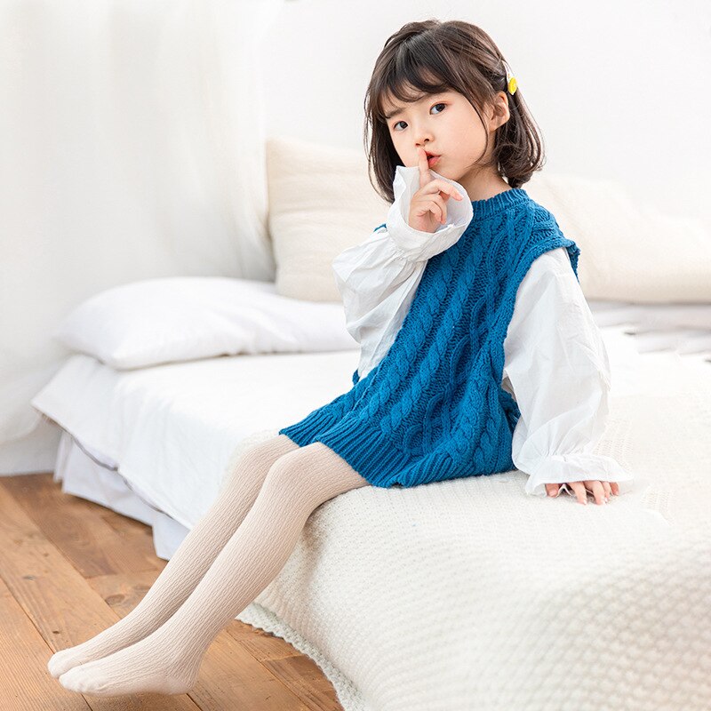 0 a 8 anos outono cor sólida collants para meninas penteados algodão collants para crianças 6 cores branco toddlers meia-calça do bebê