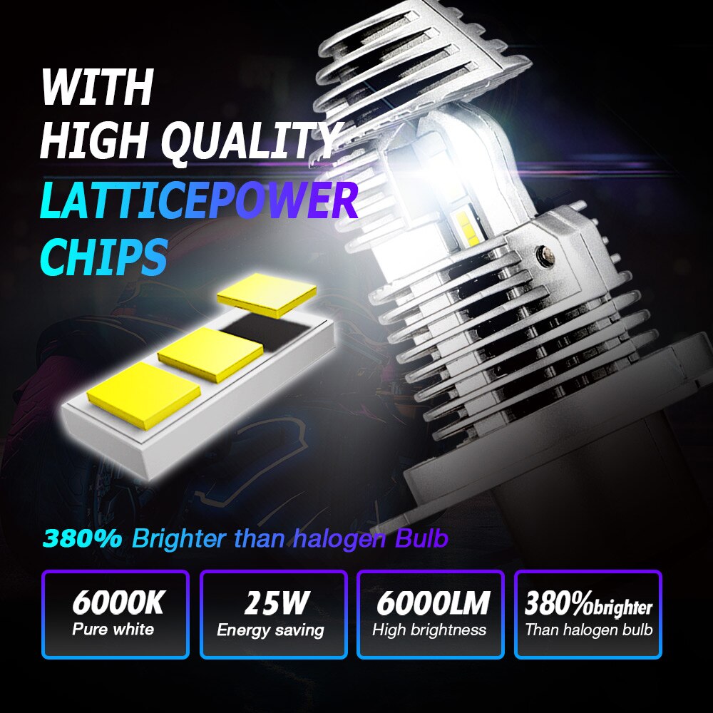 NOVSIGHT H4 Led Ampoules de Phares de Moto H7 LED H11 H8 H9 1:1 Phare De Moto 12V 6000K 25W 6000LM Pièces De Moto