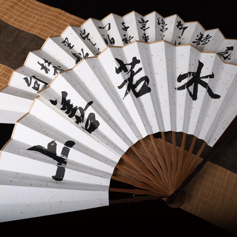 Chinesische Xuan Papier Fan für Kalligraphie Schaffung 4 teile/los Klassische leer Xuan Papier Falten Lüfter Abanicos Para Boda Kunst Versorgung