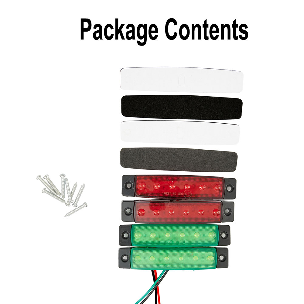 4 stuks rode en groene led-navigatielichten voor boten - waterdicht, geschikt voor jachten, kajaks, zeilboten, pontonboten.