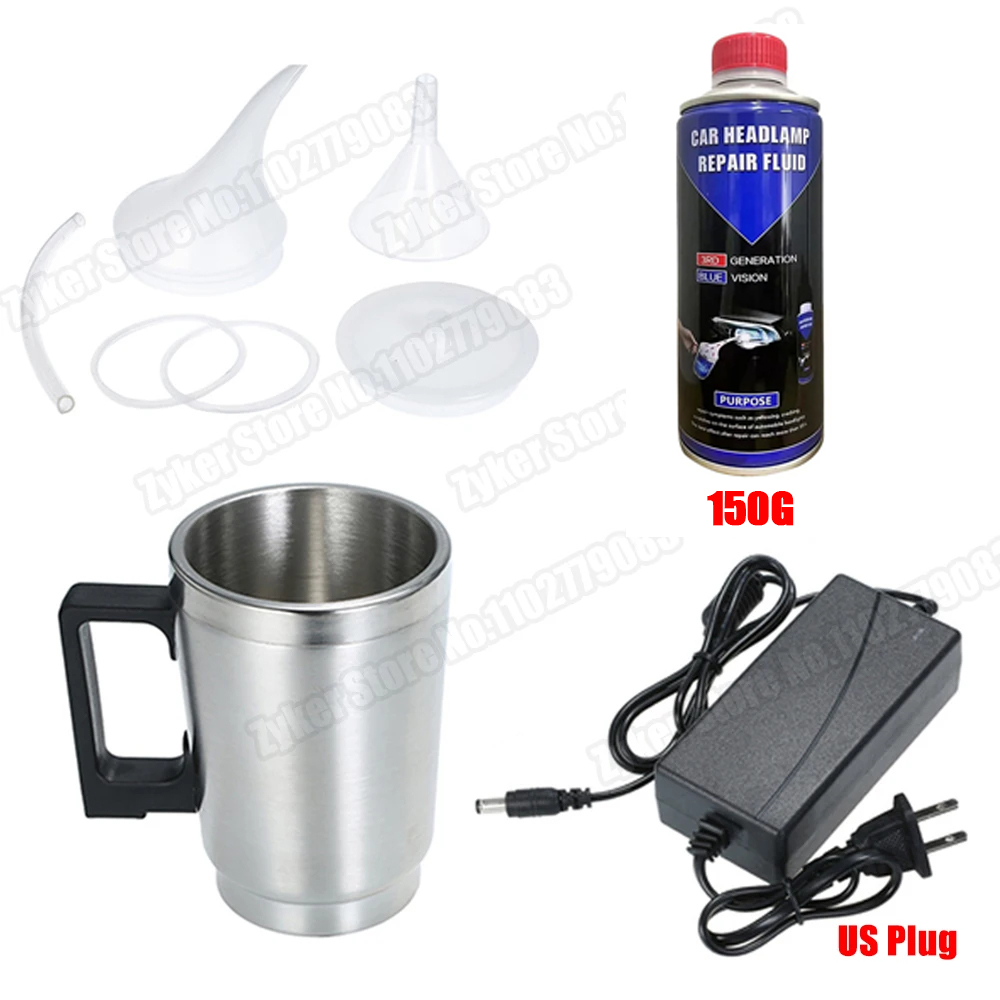 Kit de restauración de pulido de faros de coche, herramienta de cuidado de faros automotrices, juego de restauración de faros, líquido de restauración de faros de coche: Naranja