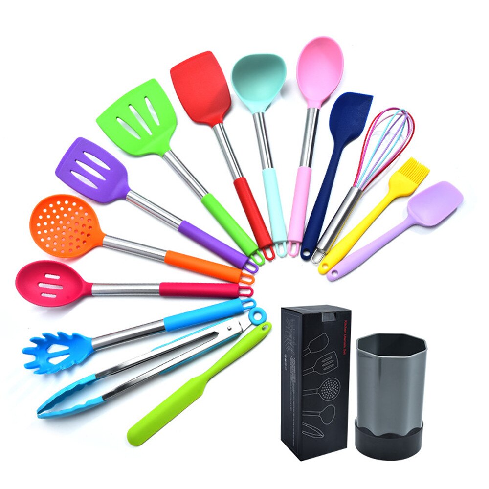 15pcs Colourful Silicone Kitchen Cooking Utensils ... – Vicedeal