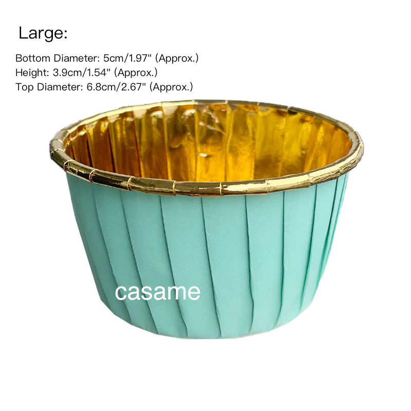 50 Uds. Taza de papel grande para magdalenas, revestimiento para magdalenas a prueba de aceite, bandeja para hornear, caissettes para de boda, papel dorado para envolver muffins: plum