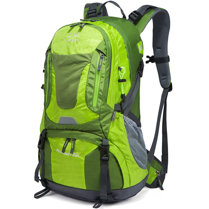 50L Outdoor Hiking Backpack Waterproof Mountaineering Bag Wear Resistant Sports Climbing Rucksack Trekking Camping Backpack: Green