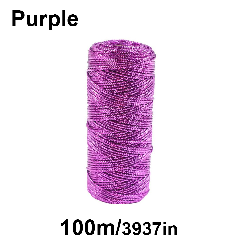 Makramé Tråd 1.5mm 100M - Flettet polyester tau til DIY Håndverk, Søm, Dekorasjon: Pistolmetall