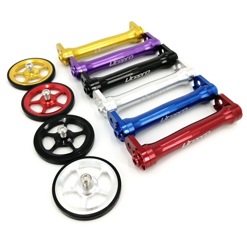 Litepro Easywheel & Extension Bar Telescopic Rod Brompton Rear Racks Easy Wheel