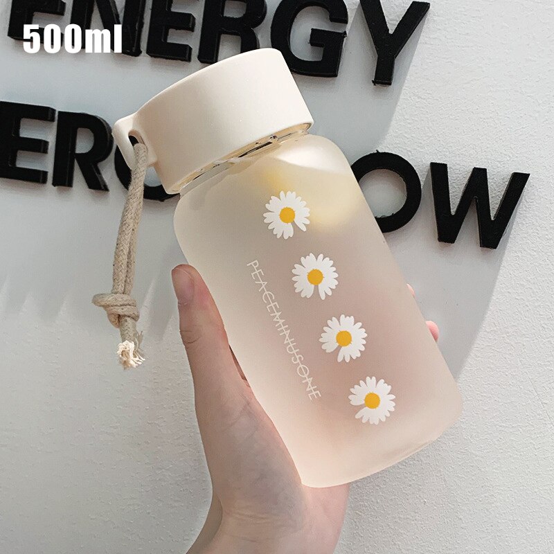 500Ml Margarita pequeña botella de agua de plástico botella de agua congelada portátil de agua potable de Camping al aire libre botella de termo: Matte style A
