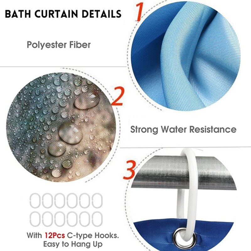 3D Printed Shower Curtain Home Decor Bathroom Shower Curtain Polyester Bath Curtains Multi-size Colorful Feather Pattern