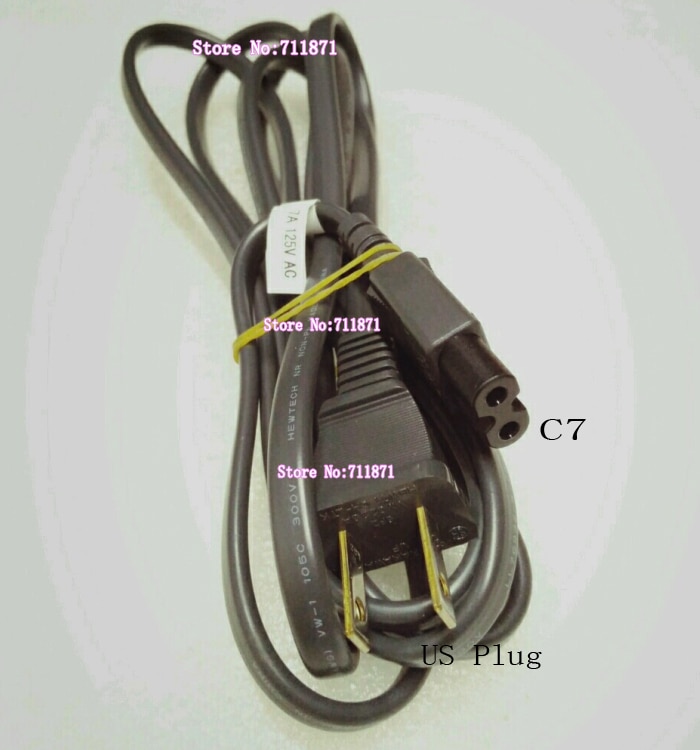 US C7 Power Cord 2X0.824 18AWG Pure copper AC 7A 125V 2P Power Cable Line 2M 200cm 2Pin US plug C7 Power Line Cord Cable Wire