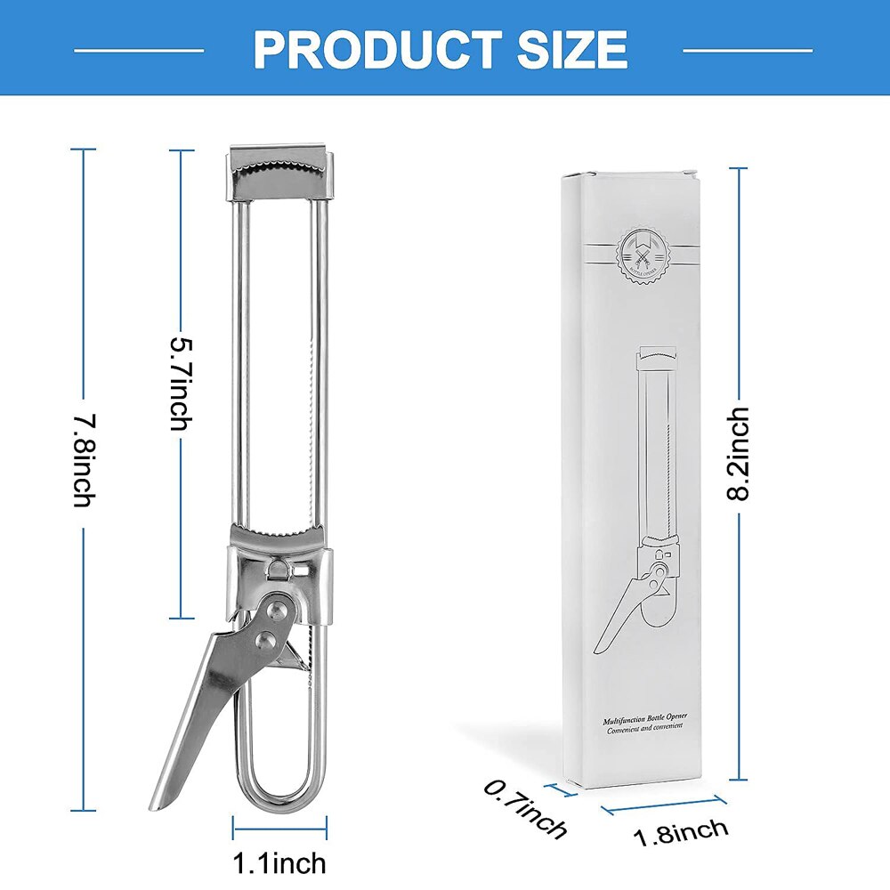 Nuovo apri barattolo regolabile apribottiglie manuale in acciaio inossidabile per mani debole accessori da cucina gadget strumenti