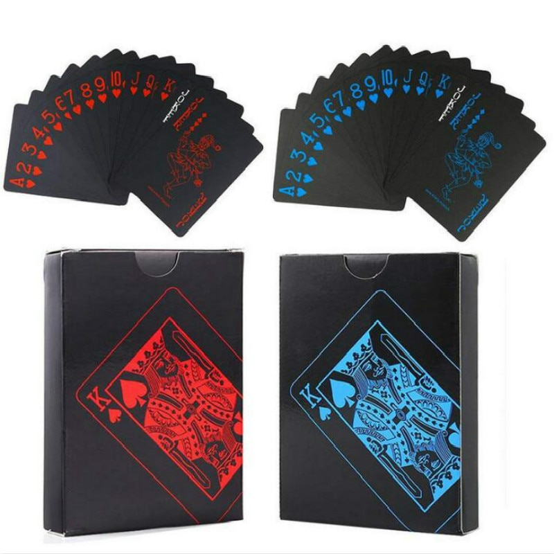 55 pz/ponte Rosso/Blu Nero Impermeabile Del Pvc Durevole Tipo macchia Carte da Gioco di Plastica retrò Posteriore Della Banda Magia trucco di Scena