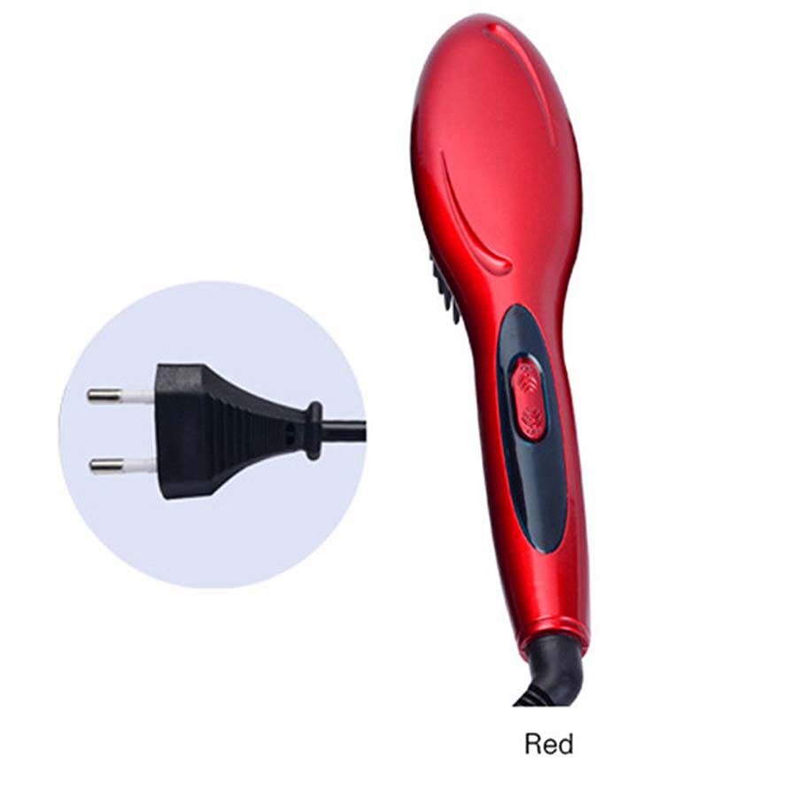 Cepillo alisador de pelo eléctrico Digital peine para desenredar, alisador de pelo, enchufe europeo