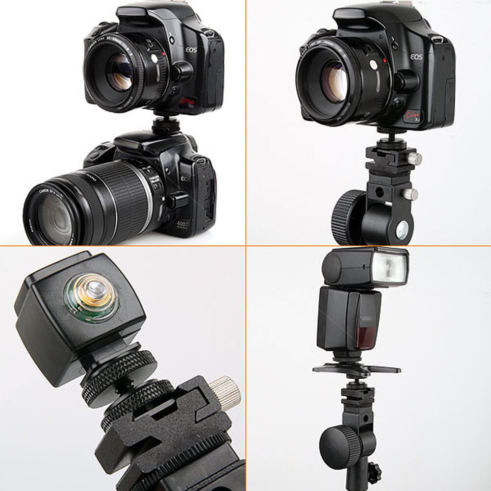 1/4"-20 Dual Nuts Tripod Mount Screw to Flash Camera Cold Shoe Adapter for Camera Studio Accessories