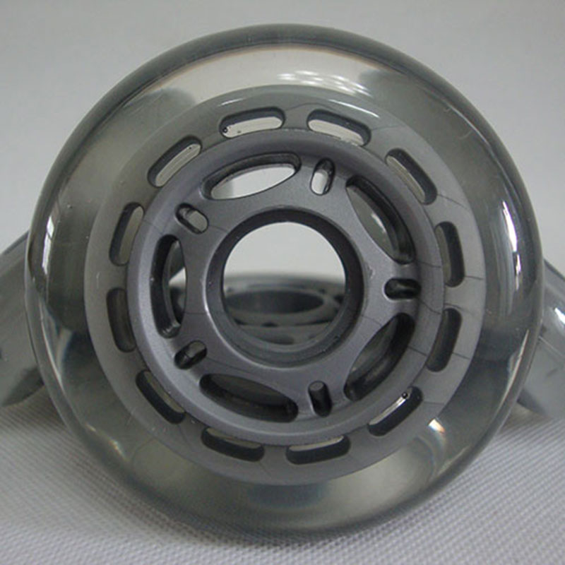 8pcs 80MM transparent inline skate wheels skate wheels PU perfusion Brush Street round/ roller wheels