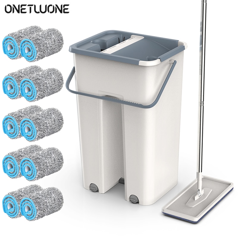 Vloer Mop Set Automatische Spin Mop Vervangbare Mop Doek Hand-Gratis Wassen Mop Platte Squeeze Magic Huishoudelijke Keuken Schoonmaken gereedschap