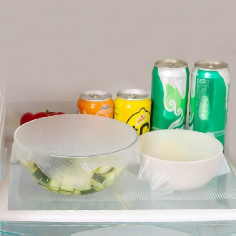 Food Grade Keeping Food Fresh Saran Wrap Reusable high stretch Silicone Food Wraps Seal Vacuum Cover Stretch Lid