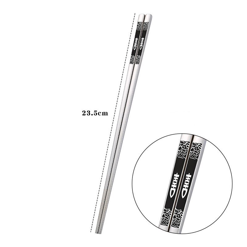 Vacklo-palillos coreanos de acero inoxidable 304, todo cuadrado, antideslizantes y antiquemaduras, huecos, de Metal, 1 ud.: T5