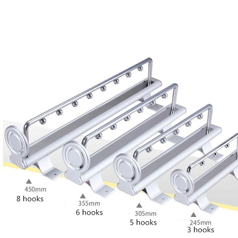 260mm-460mm Aluminum Alloy Retractable Hanger Wardrobe Top Clothes Rail Cloakroom Storage Organize Furniture Hardware