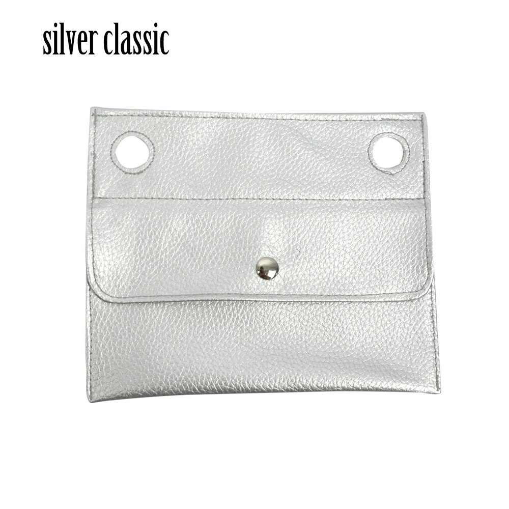 Bolso pequeño interno de cuero PU para exteriores, Mini bolsa de mano clásica: silver classic