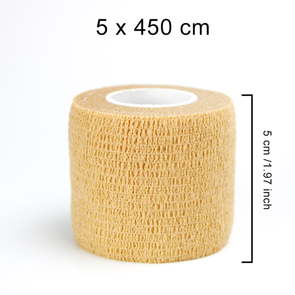 WorthWhile 5CM*450CM Self Adhesive Elastic Bandage Non-woven Fabric Tape Fitness Gear Knee Elbow Support Injury Pad: Skin