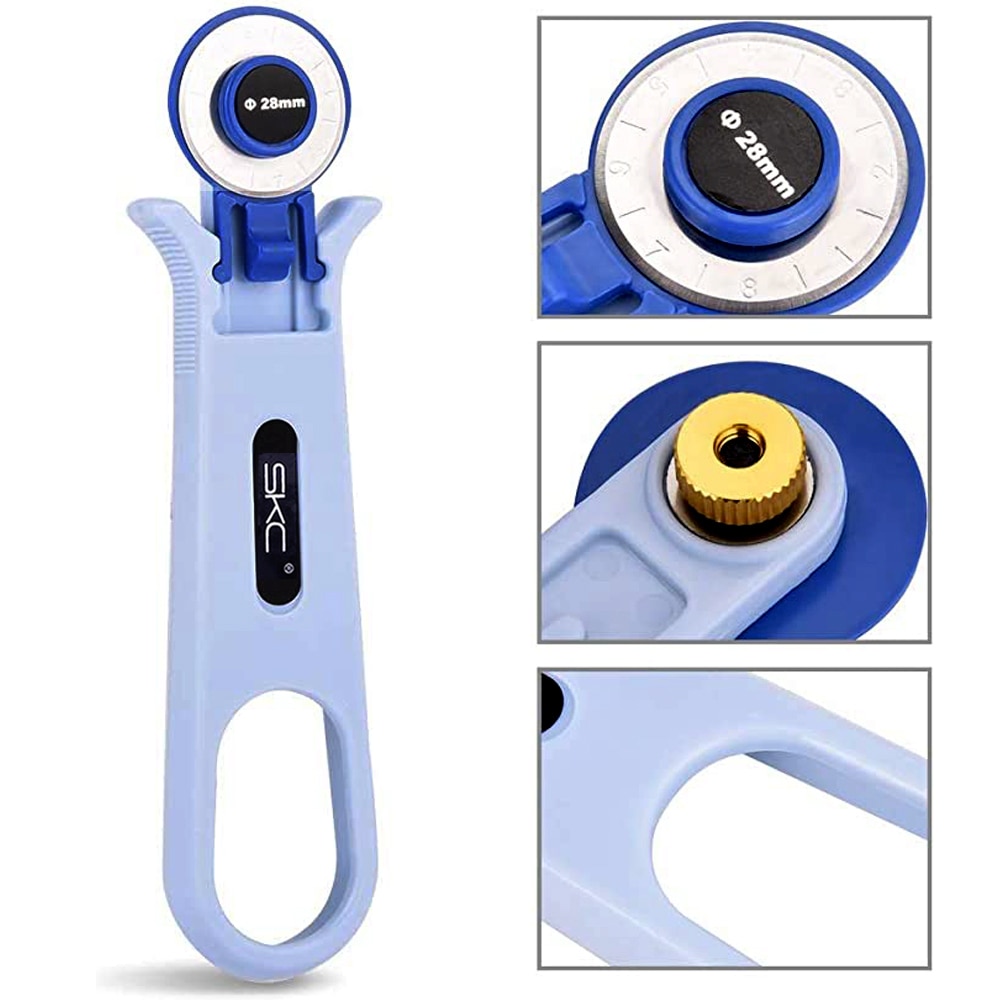 1PC 45mm 28mm circulaire fixe rotatif Cutter lame tissu Patchwork cuir artisanat couture outil bleu pratique découpeuse