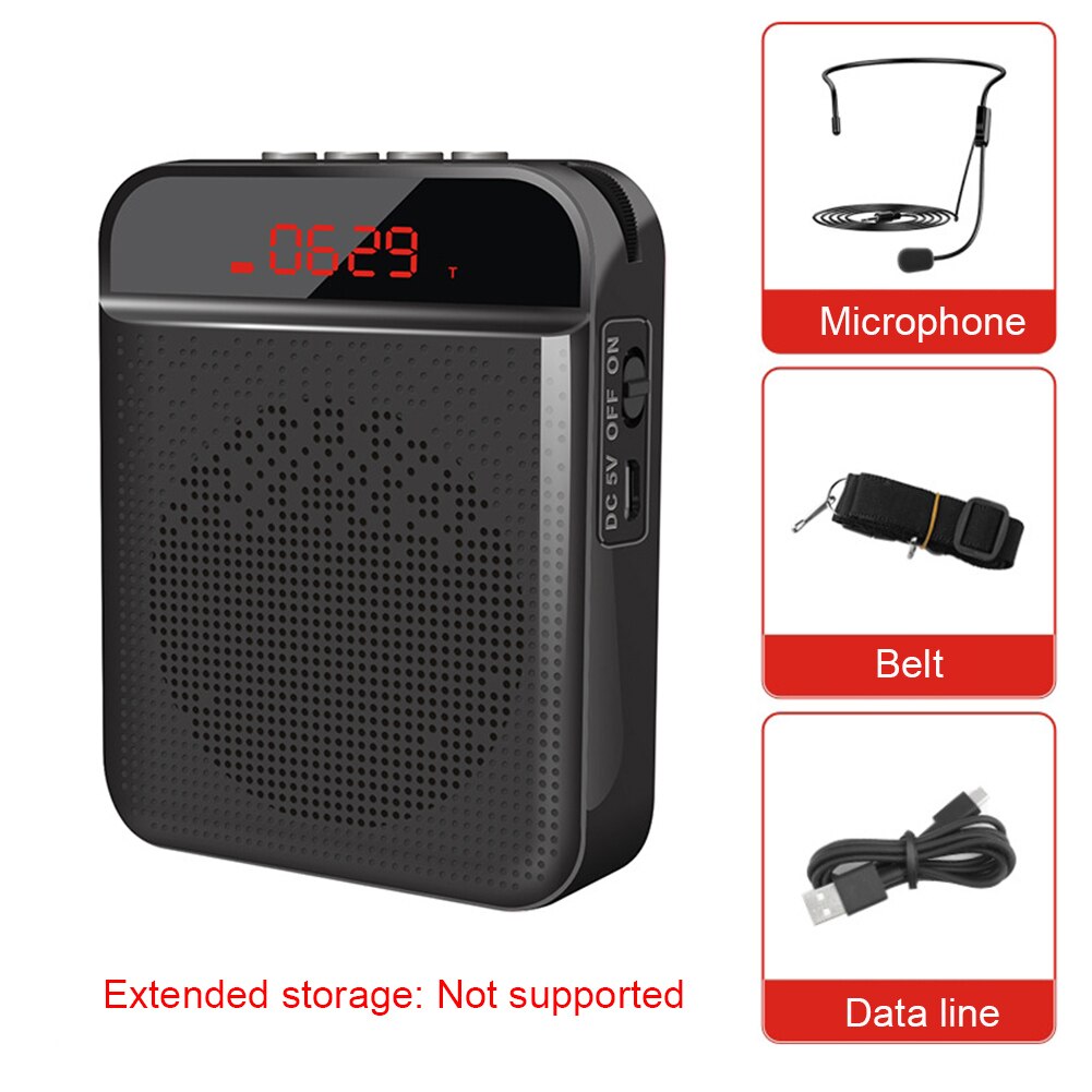 Training For Teachers Portable Bluetooth Voice Amplifier Loudspeaker Travel With Microphone Personal Speaker Teaching Megaphone: Black