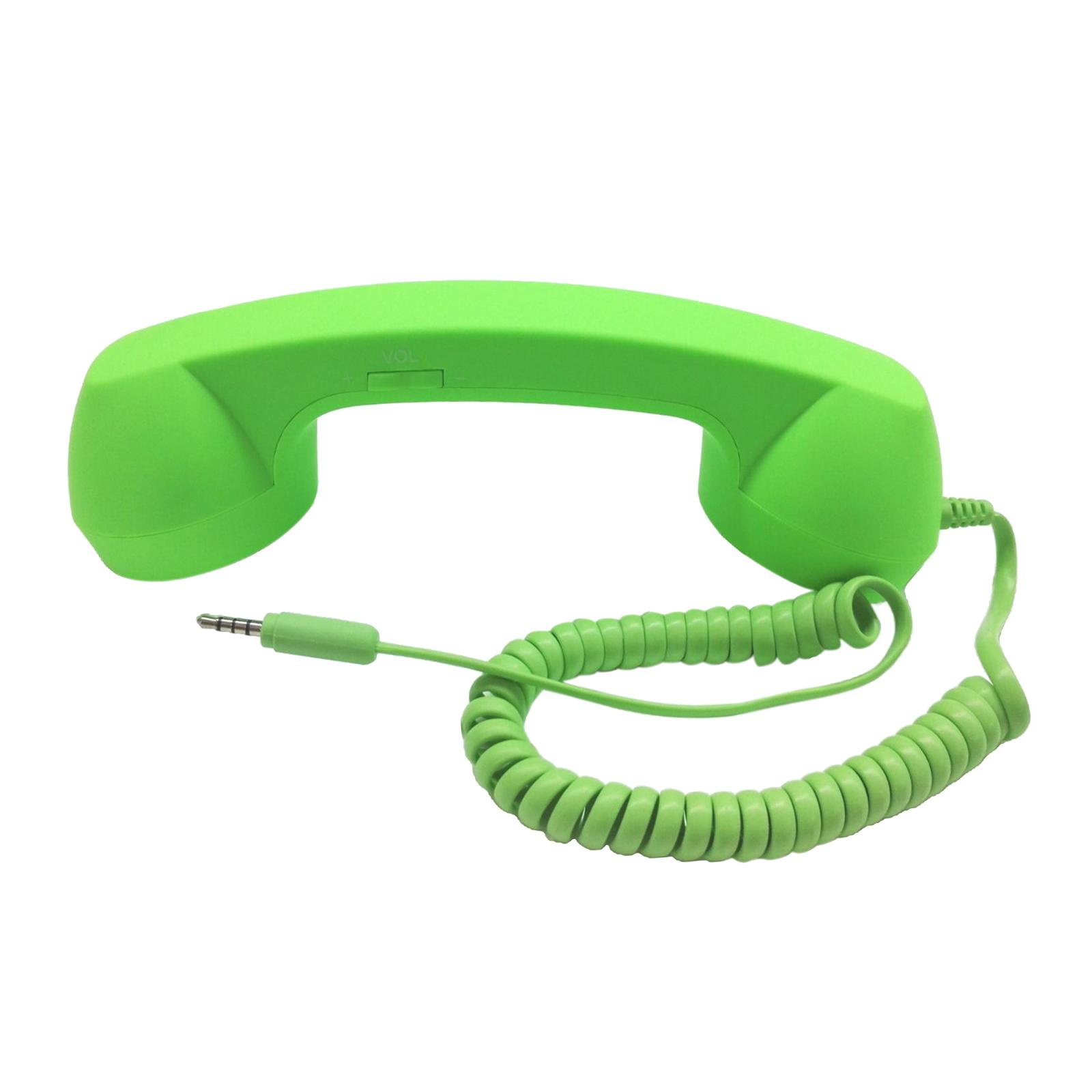 Cornetta telefonica retrò 3.5mm,  mini elegante ricevitore per chiamate telefoniche microfono altoparlante per: Verde