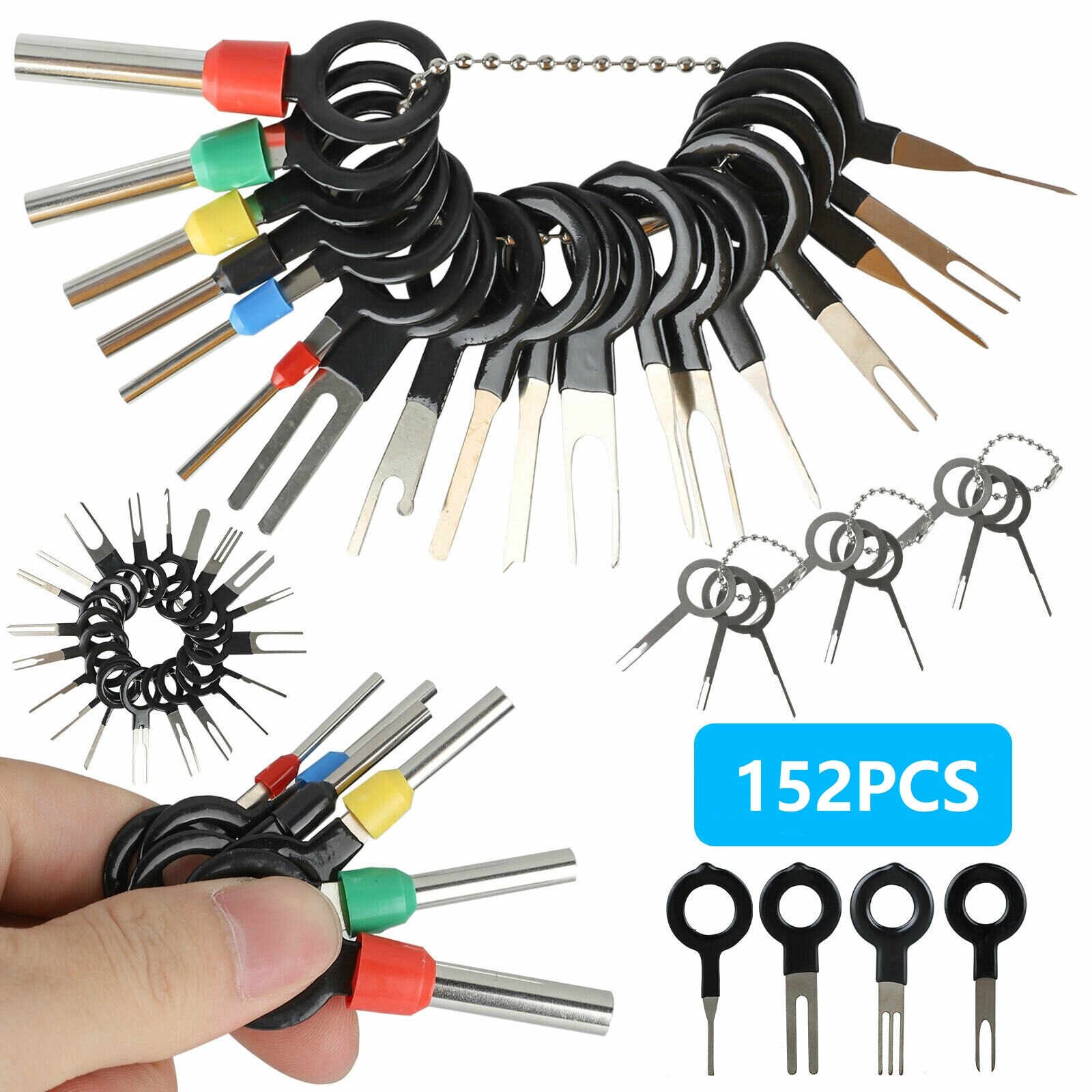 152PCS Automotive Terminal Wire Terminal Removal Tool Car Pin Kit Terminal Ejector Kit Tools Wire Connector Extractor
