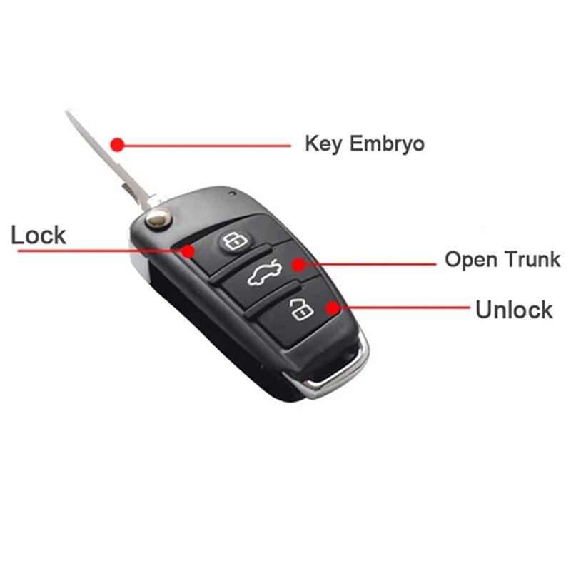 Universal 12V Car keyless entry system with remote controller open trunk / window Auto Start Stop Central Door lock
