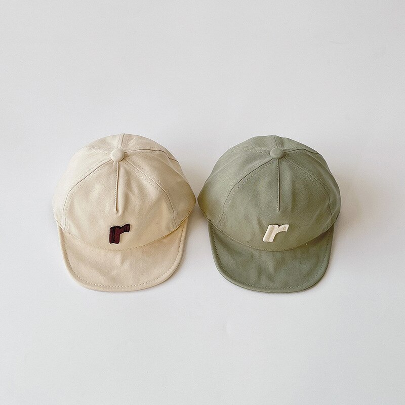 Primavera verão ins estilo 0-2 anos bebê meninos moda bonés crianças simples letras macio brims bonés de beisebol