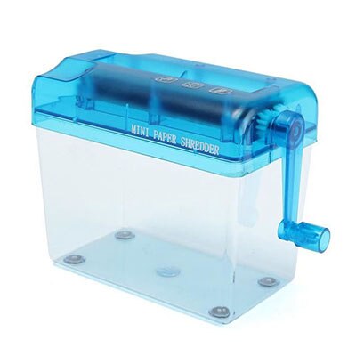 Mini trituradora portátil de suministros para oficina y escuela, máquina de corte de sección de papel A6 alimentada por USB, color negro y azul: Blue