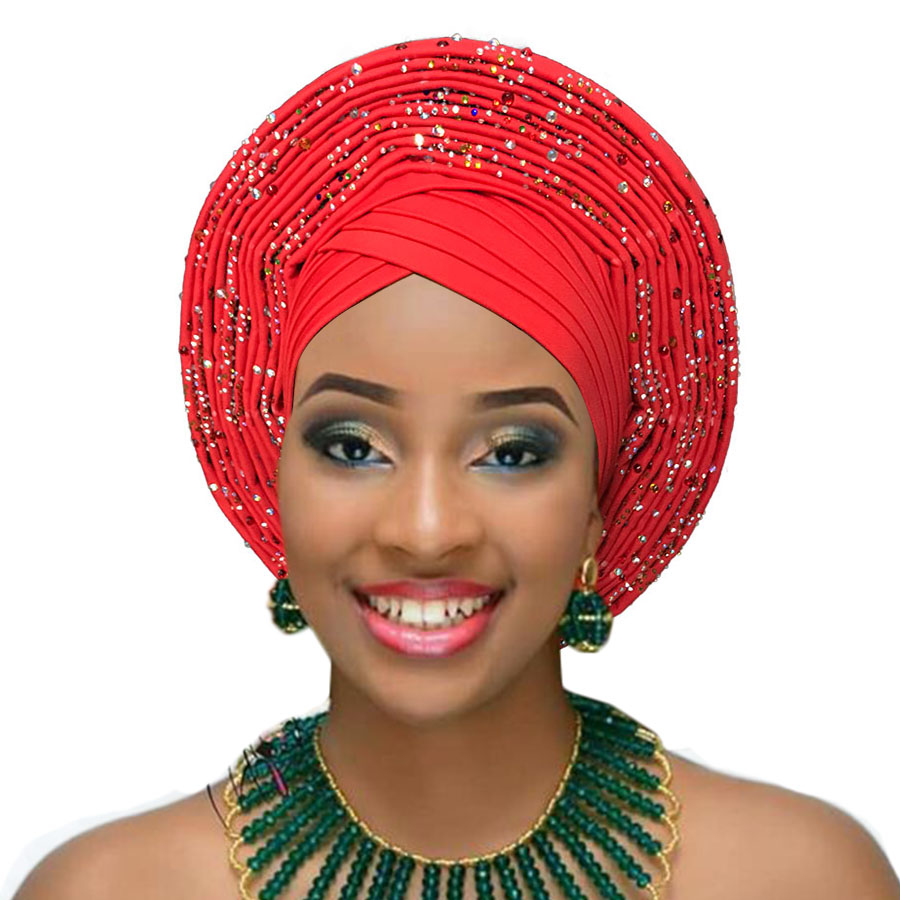 Turbante africano para boda, cinta para la cabeza, turbante africano: red