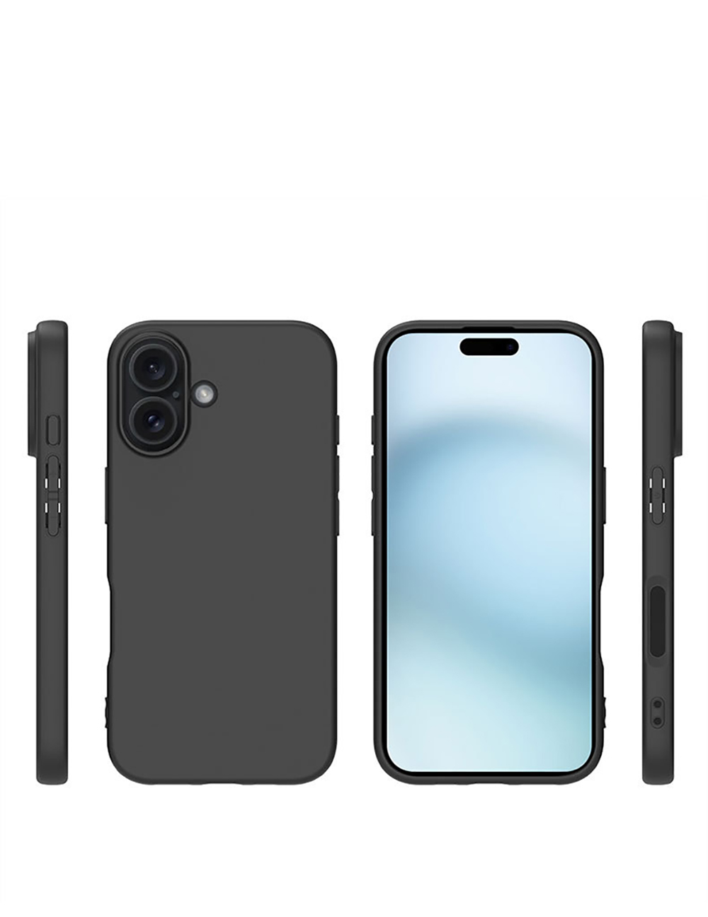 Funda de teléfono de silicona líquida para iphone 16 16e 15 14 13 12 mini 11 Pro X Xr Xs Max 16 Plus fundas de Color negro