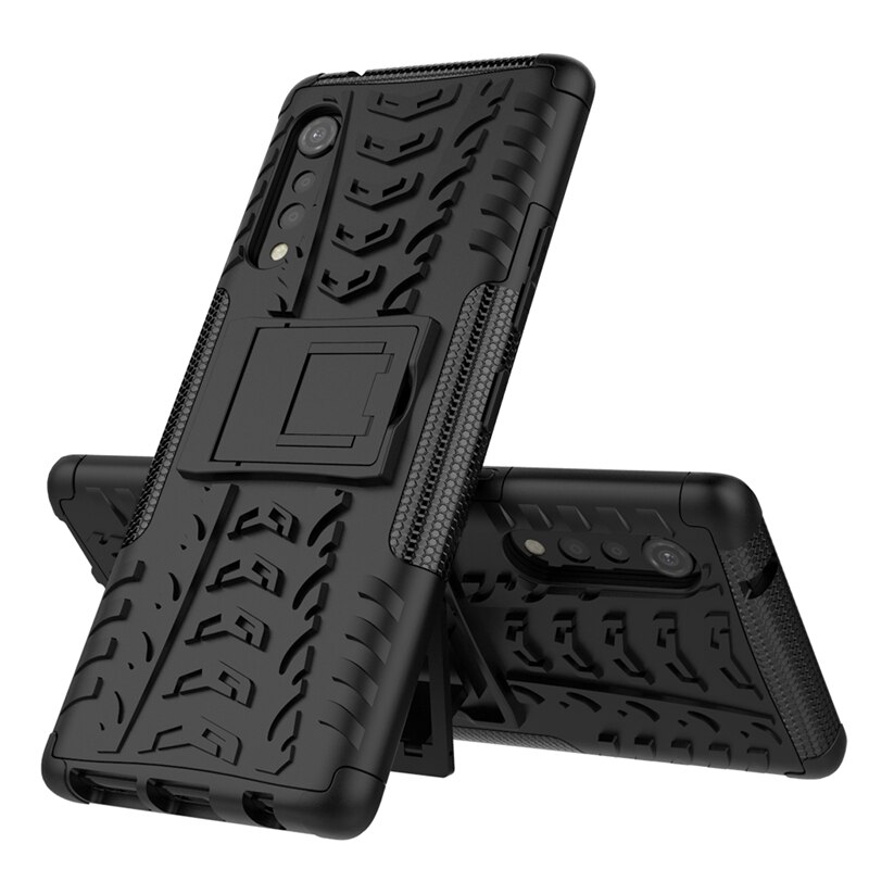 Funda de Wolfsay para LG de terciopelo de 5G caso para LG de terciopelo de 5G a prueba de golpes a prueba de caucho duro PC defensor armadura cubierta para LG de terciopelo de 5G 6,8": Black