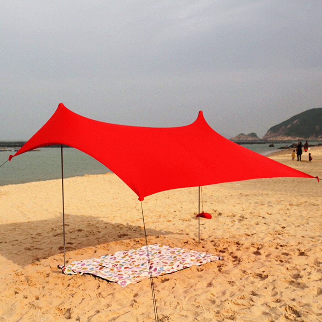 Waterproof Camping Shelter Sunshade Canopy Ourtdoor Hiking Beach Tent Cover: red