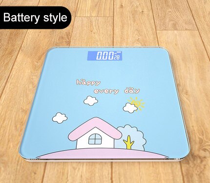 Cartoon digitale badkamerweegschaal body mi weegschaal vloer slimme kamerbalans gehard glas piratenkat kinderweegschaal: Klein huis