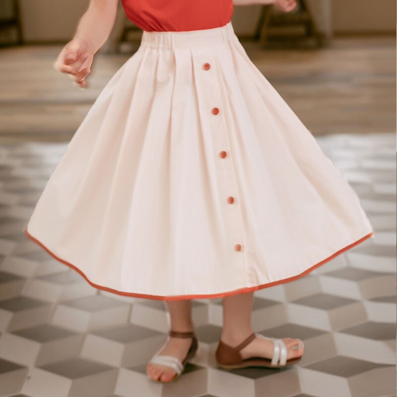 Yourseason meisjes katoenen vintage rokken patchwork knooprok schattige baby tienermeisjes losse rok zomer kinderkleding