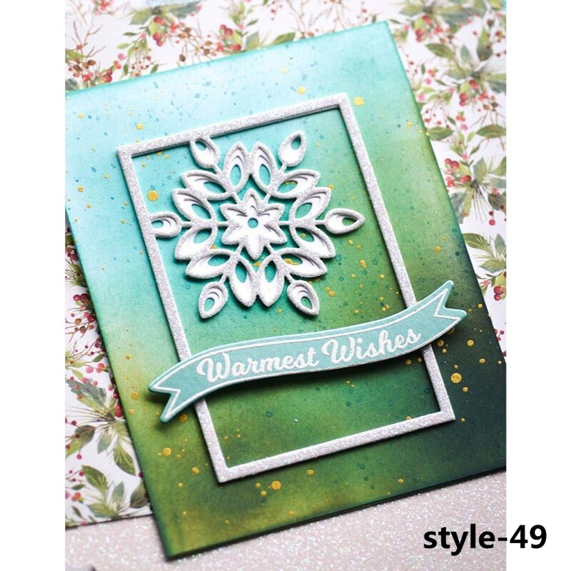 de prensa de abedul DIY, nueva capa de troqueles de corte de Metal, copos de nieve de Navidad, álbum de recortes para papel, marco de repujado, tarjeta artesanal,: style-49