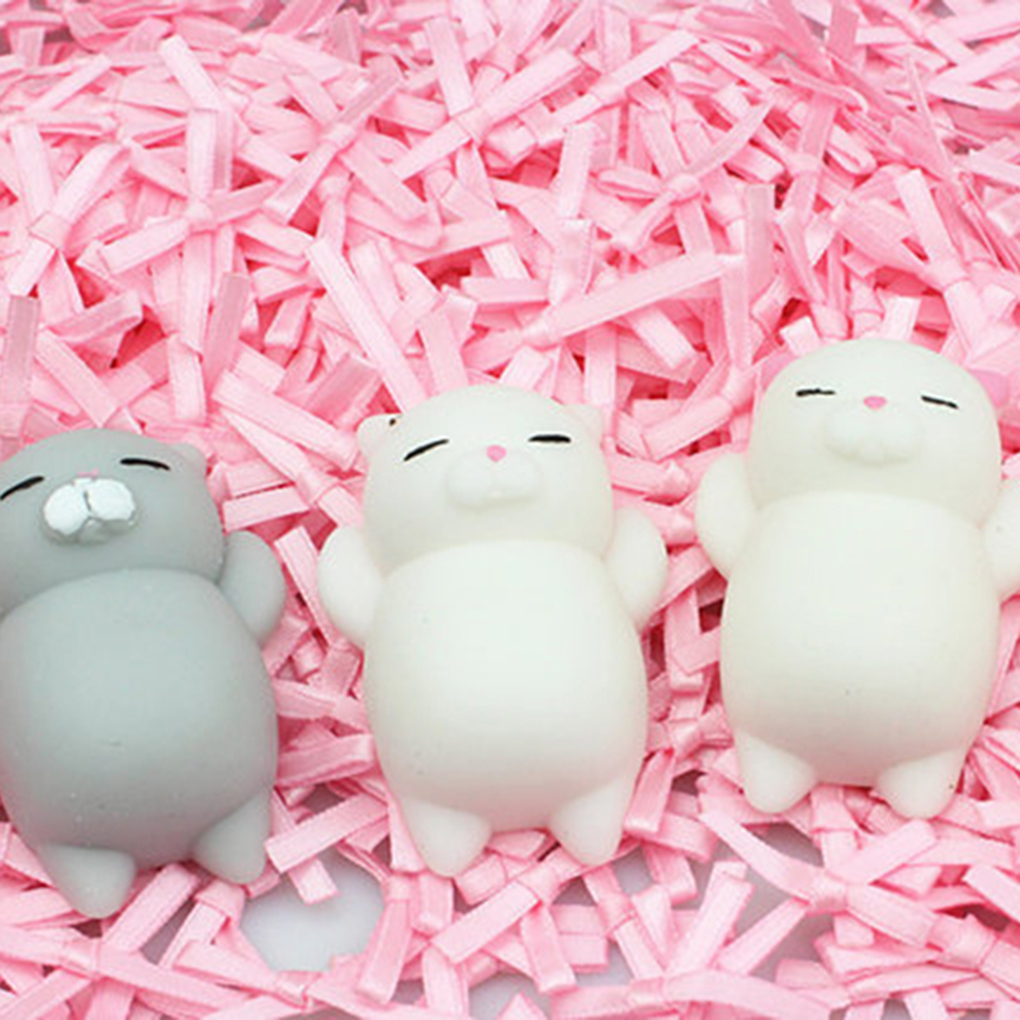 Soft Cute Cat Antistress Decompression Toy Jumbo Slow Rising Fun Stress Squeeze Phone Straps Keychain Toys