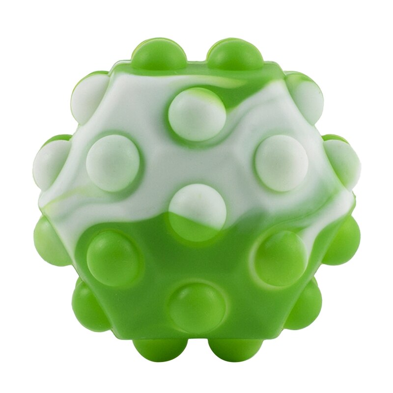 Pop Ball Fidget Toy 3D Fidget Ball Push Bubble Help People Relieve Stress Interactive Sensory Toy Non-toxic Harmless: White and green
