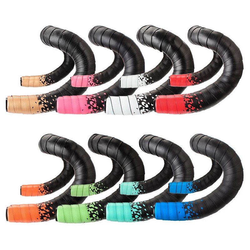 Stuurlint Racefiets Grip Eva Pu Bar Tape Professionele Fietsen Demping Anti-Vibratie Wrap Met 2 Bar Plug fiets Accessoires