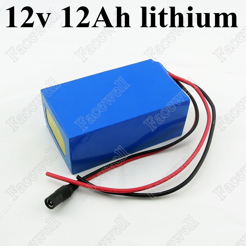 12v 12Ah Lithium battery li-ion battery pack DC plug high discharge rate 20A battery pack for wireless cctv camera lighting