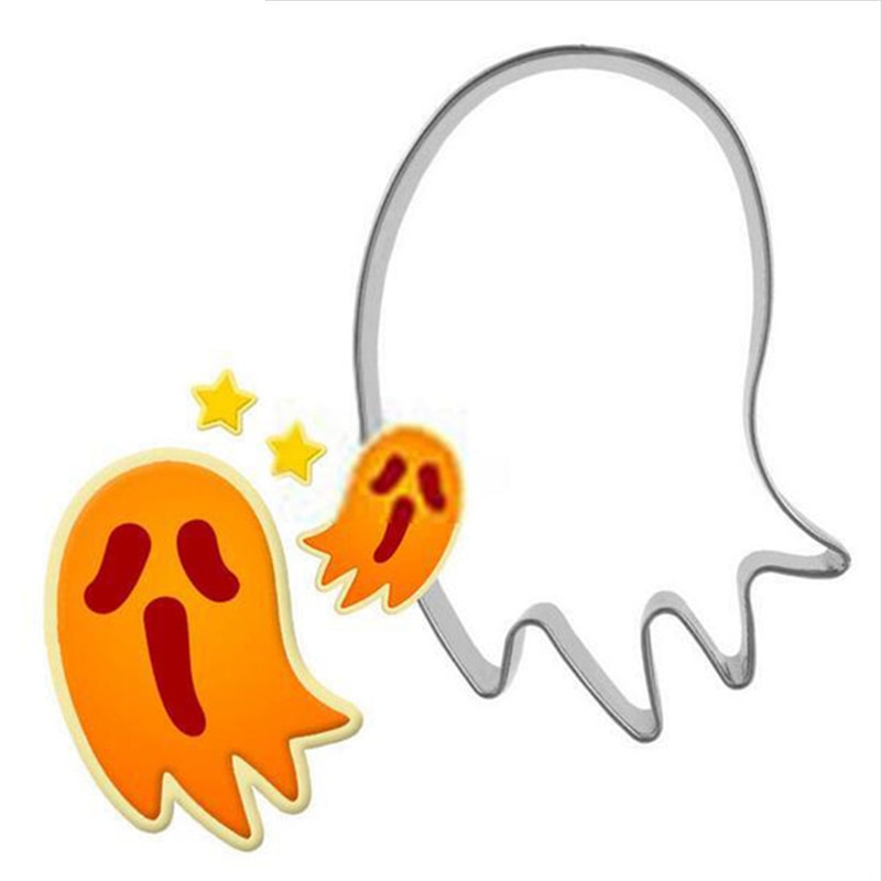 Halloween Ghost Cookie Cutter 3D Rvs Fondant Biscuit Stencil Bakvorm Ghost DIY Cake Stempel Decorating Gereedschap